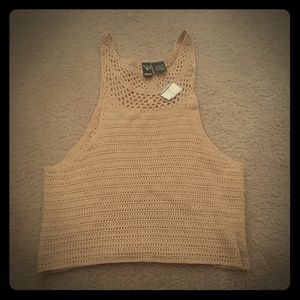 Tan Crochet Crop Top